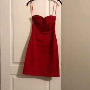 Red satin dress